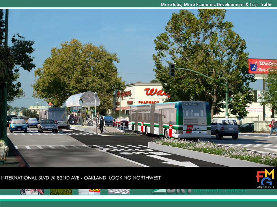 East Bay BRT Photosimulations: International Blvd. at 82nd Looking Northwest