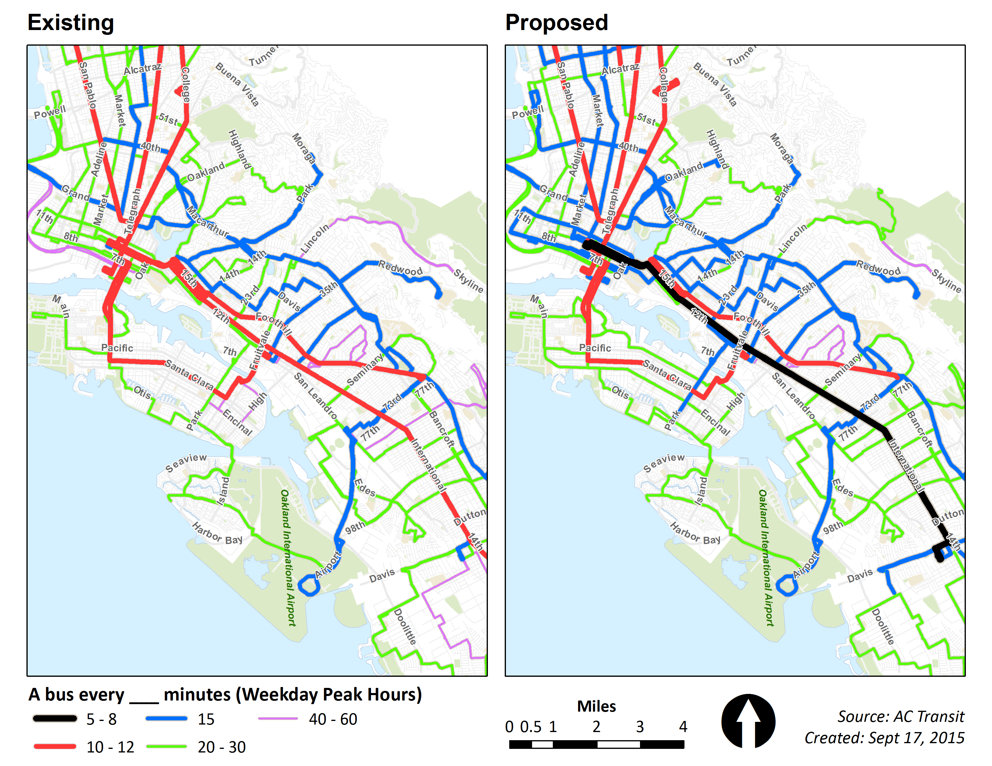Nonanimated Service Expansion Plan maps AC Transit