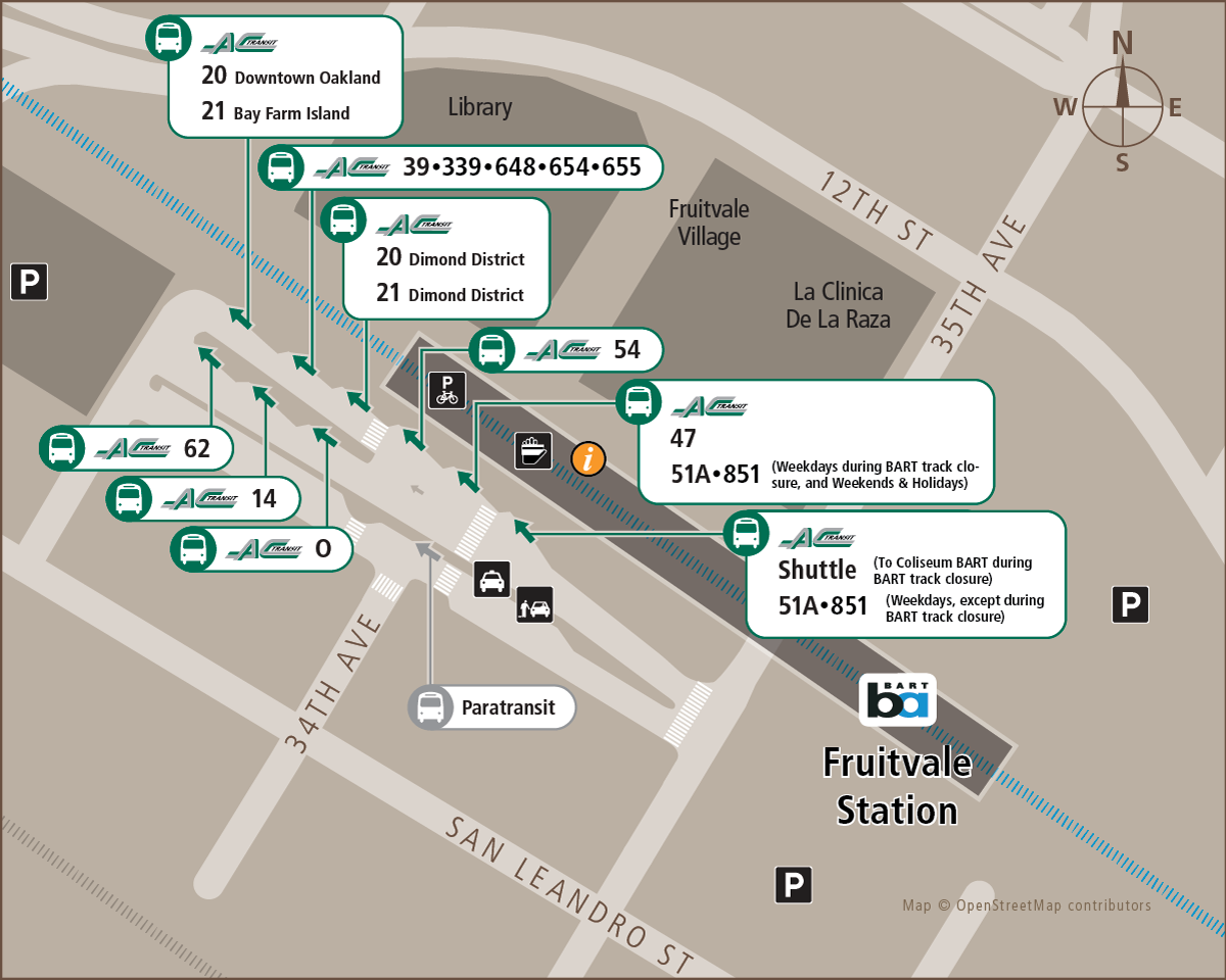Bus stop changes at Fruitvale and Coliseum stations AC Transit