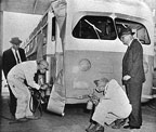 First former Key System bus 1710 being repainted.