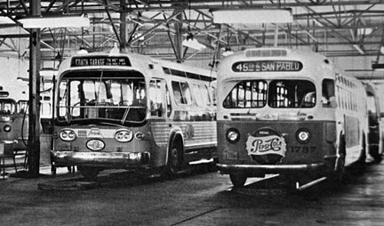 AC Transit buses 706 and 1787 in 1961