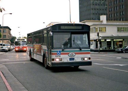 AC Transit bus 1379 in downtown Oakland