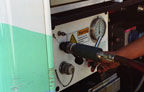 Hydrogen powered bus 4285 in AC Transit's Richmond Yard on October 1, 2004.