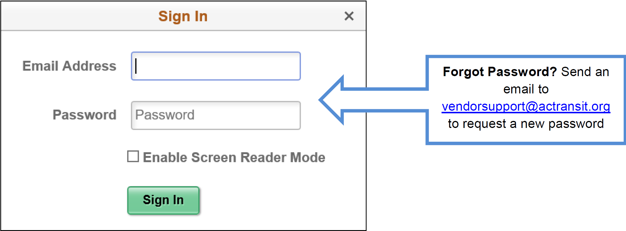 SignIn Using Existing Email Address AC Transit