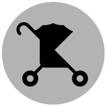 Flipped stroller icon