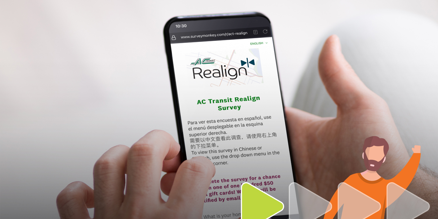 Hands holding phone with the Realign survey on the screen