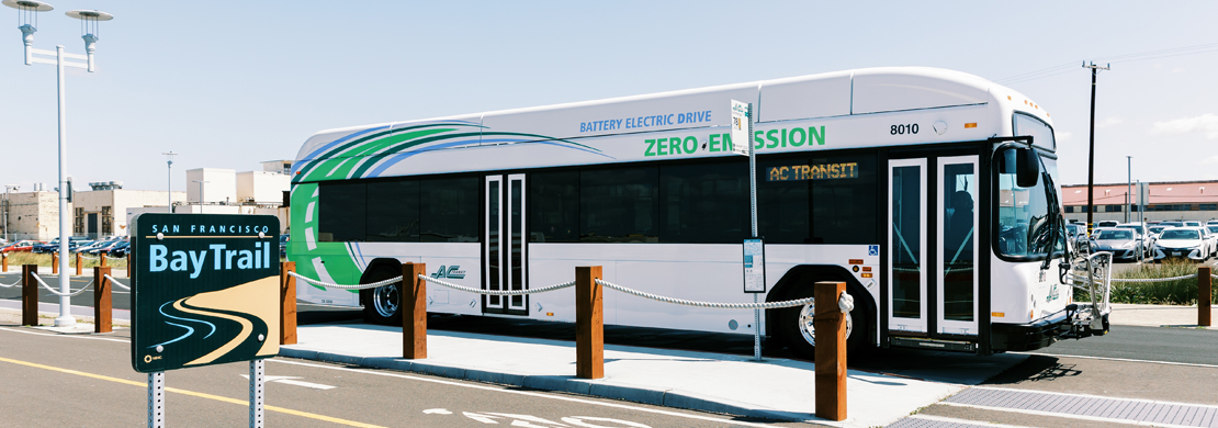 AC Transit Zero Emission Bus at the Bay Trail