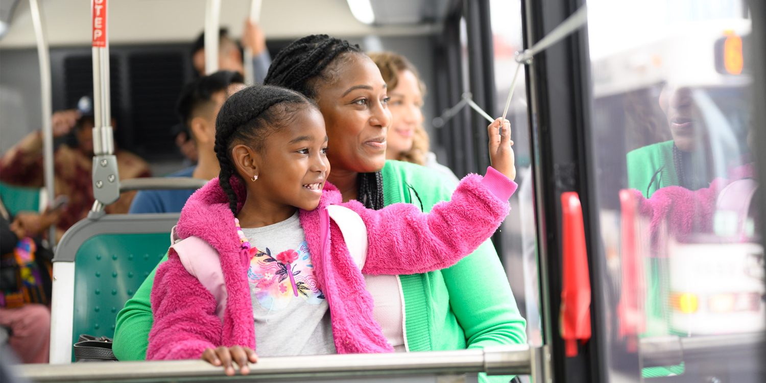 Mother and daughter on board AC Transit