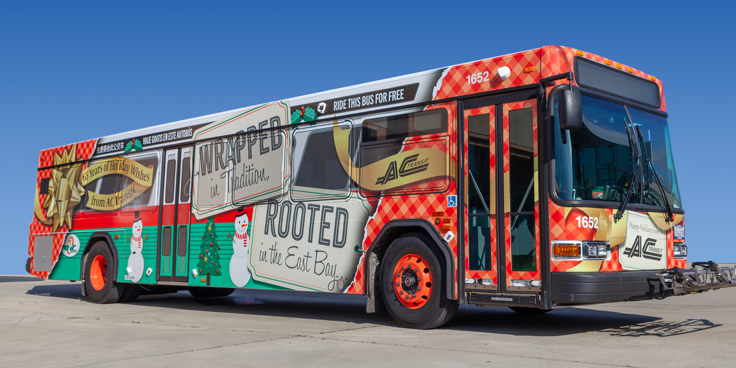 AC Transit Holiday Bus Wrap 2025