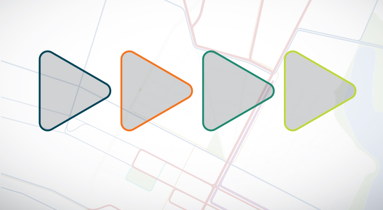 Rendering of service map with arrows across the image