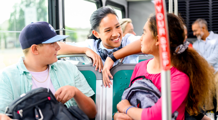 Students on AC Transit bus