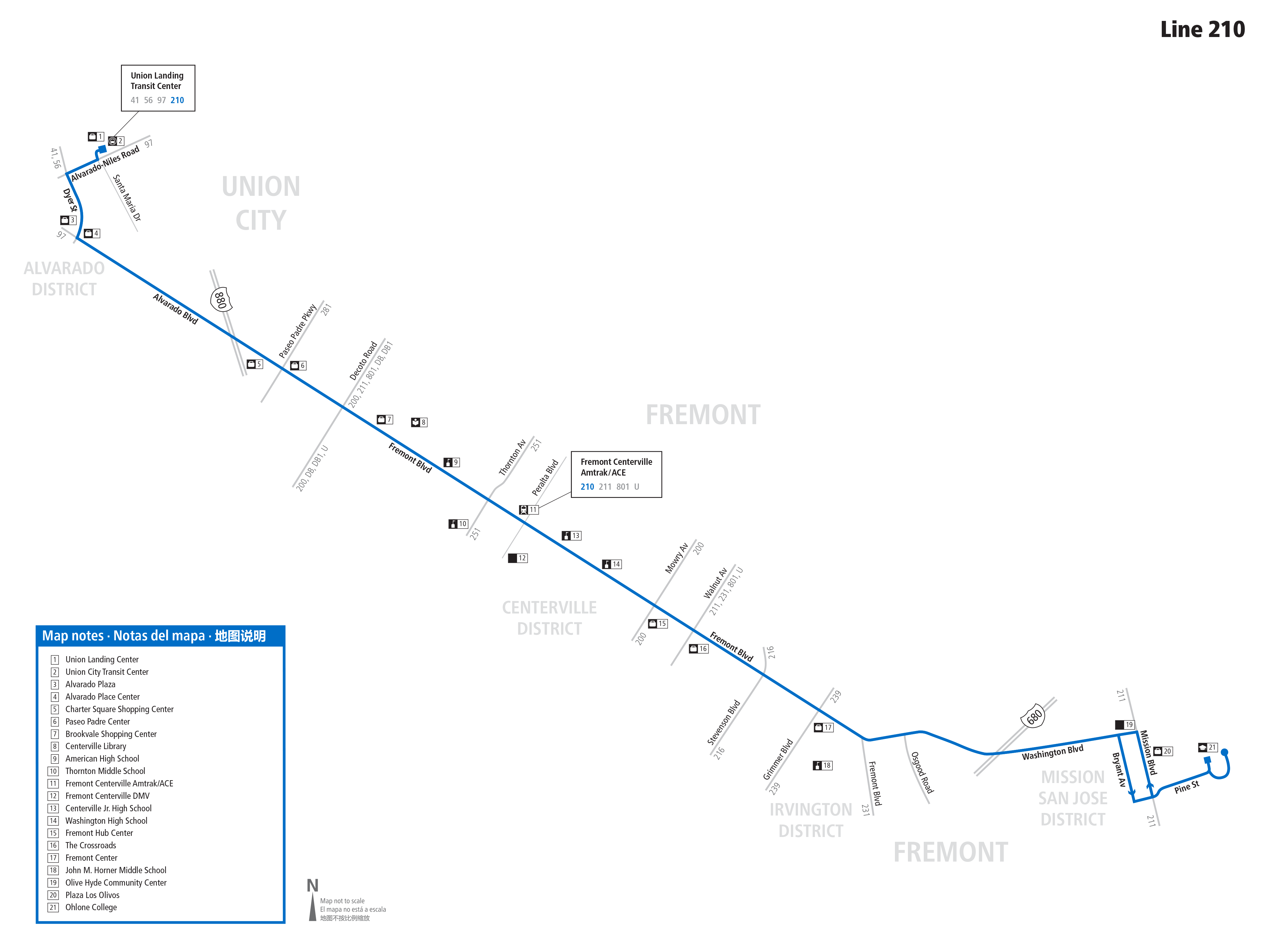 Route 210 map