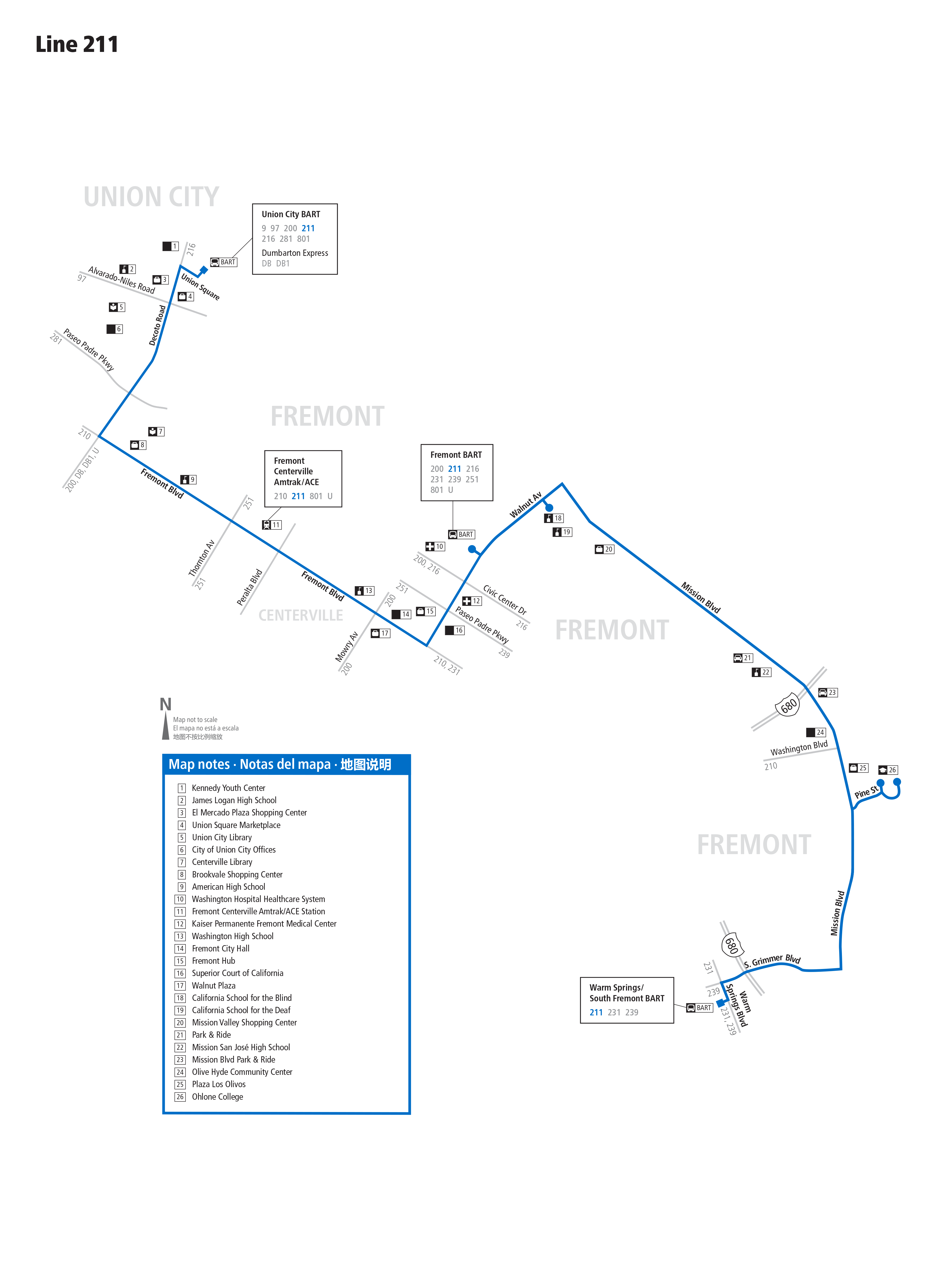 Route 211 map