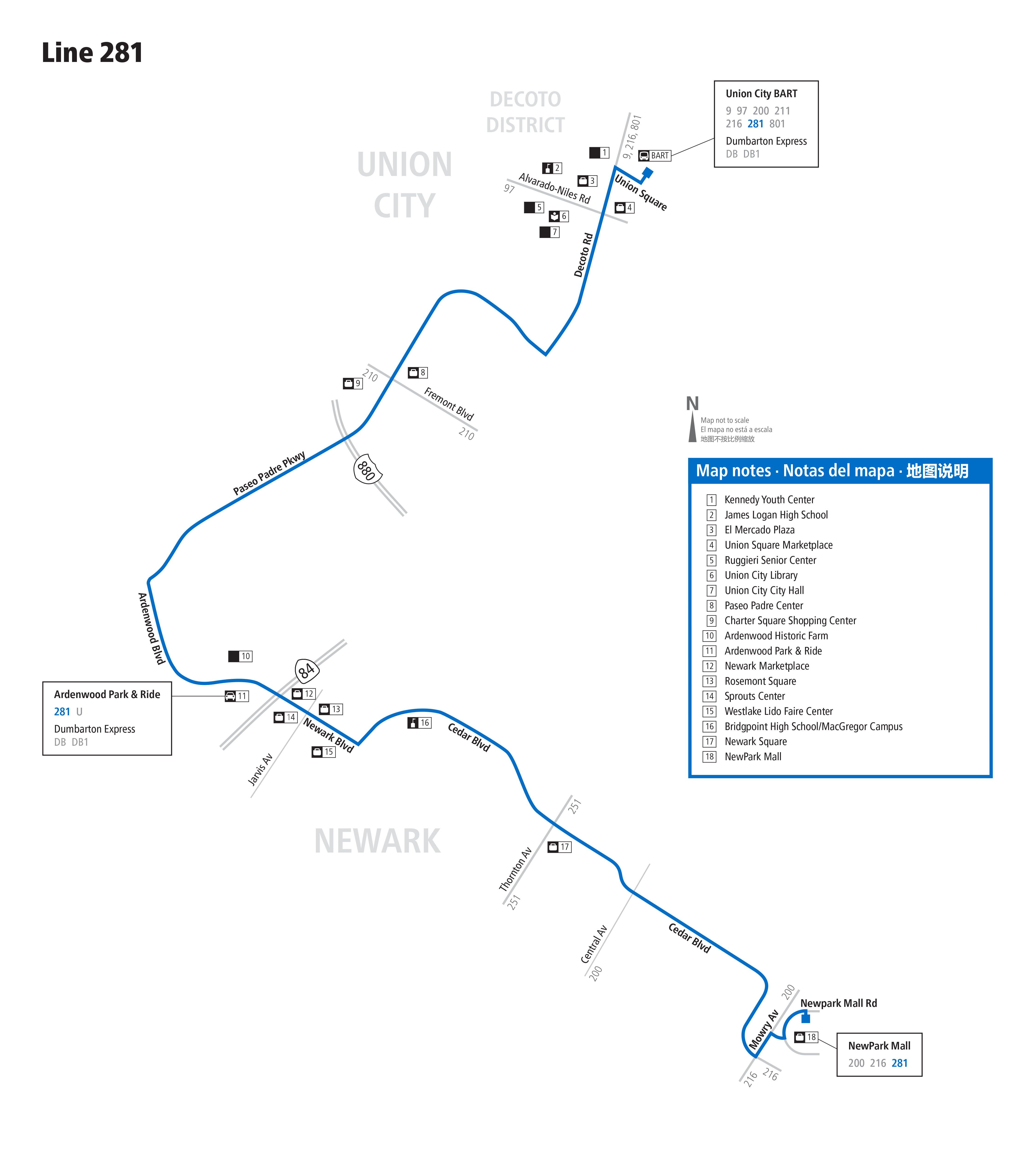 Route 281 map