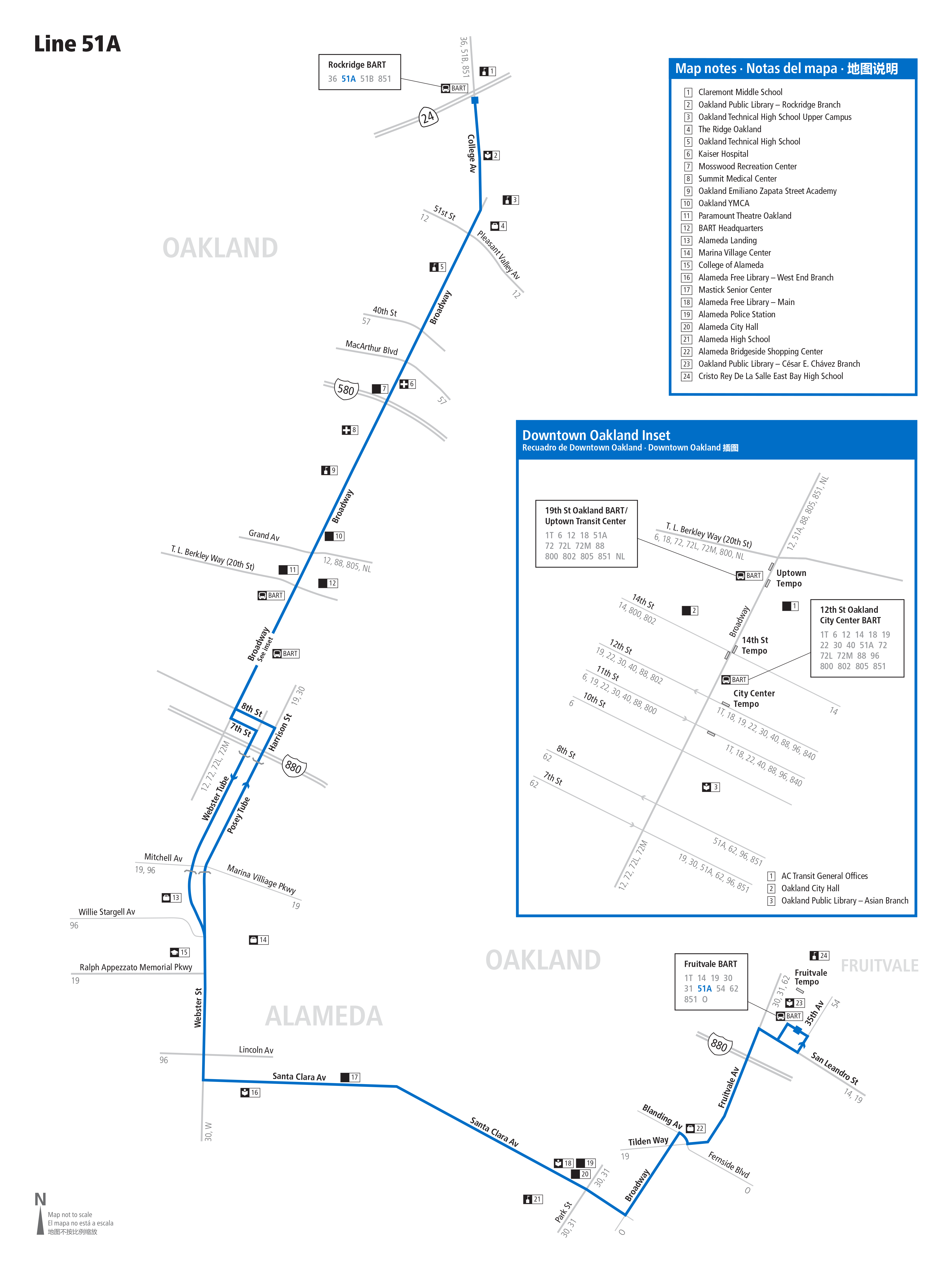 Route 51A map