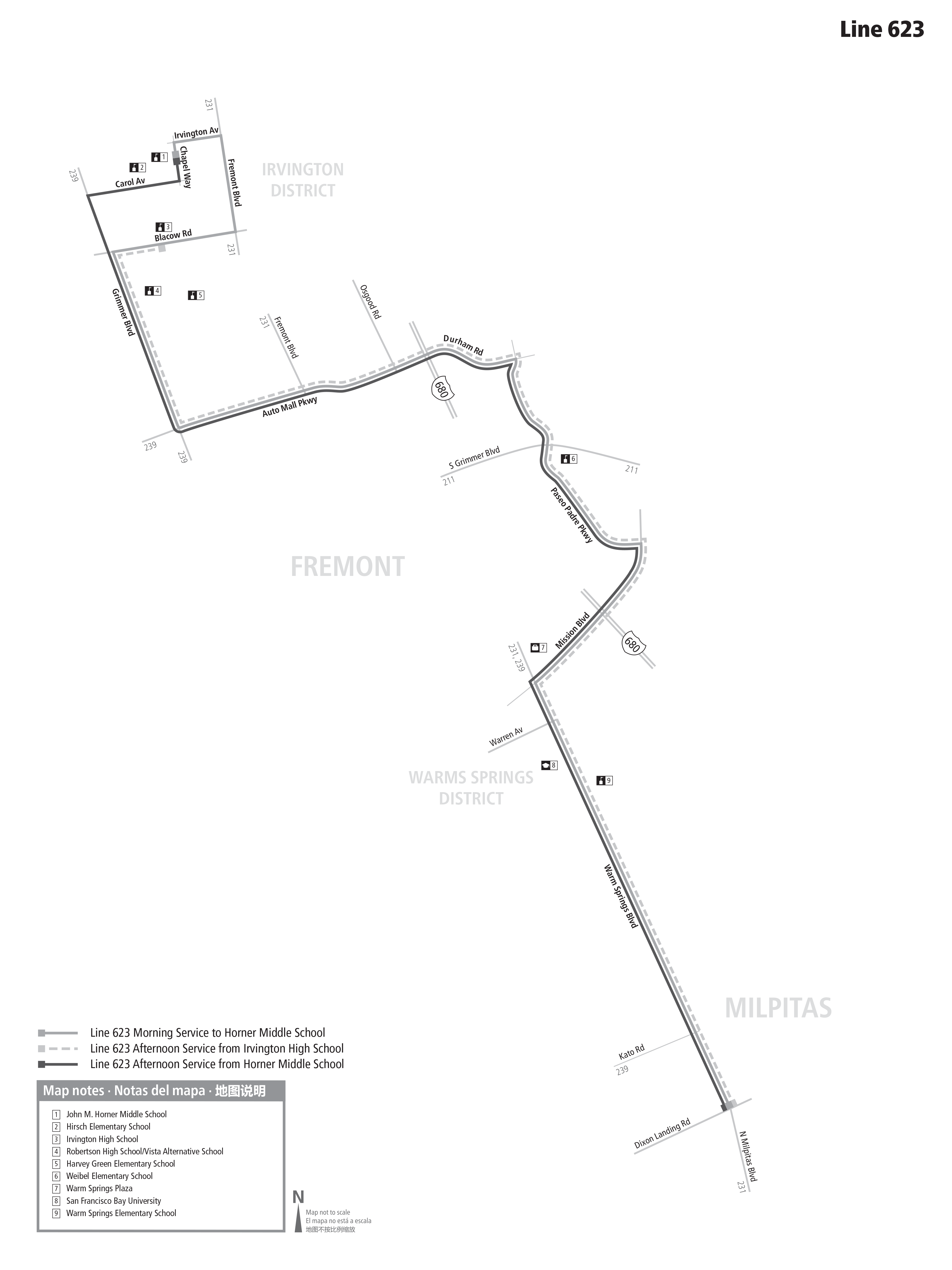 Route 623 map