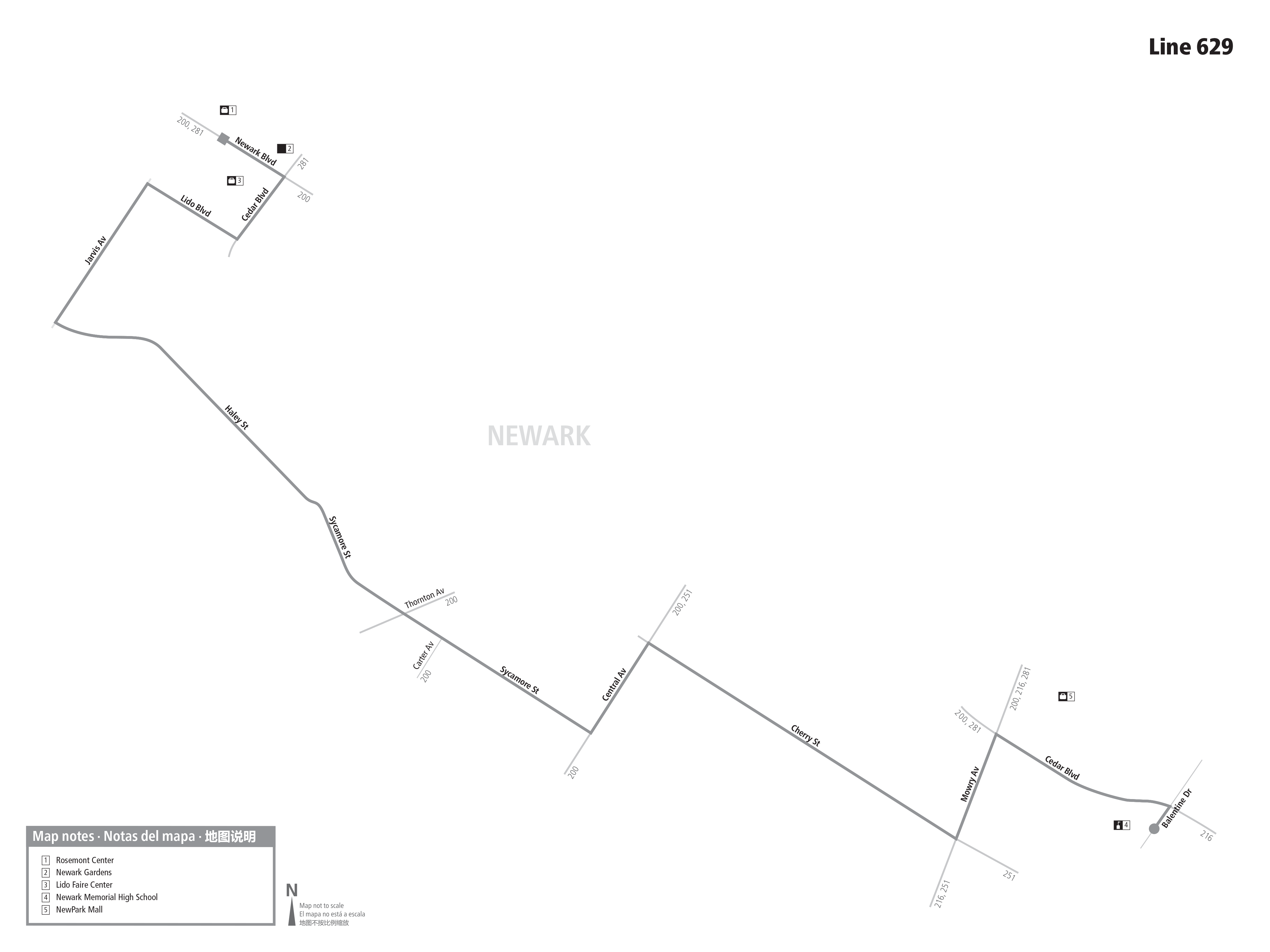 Route 629 map