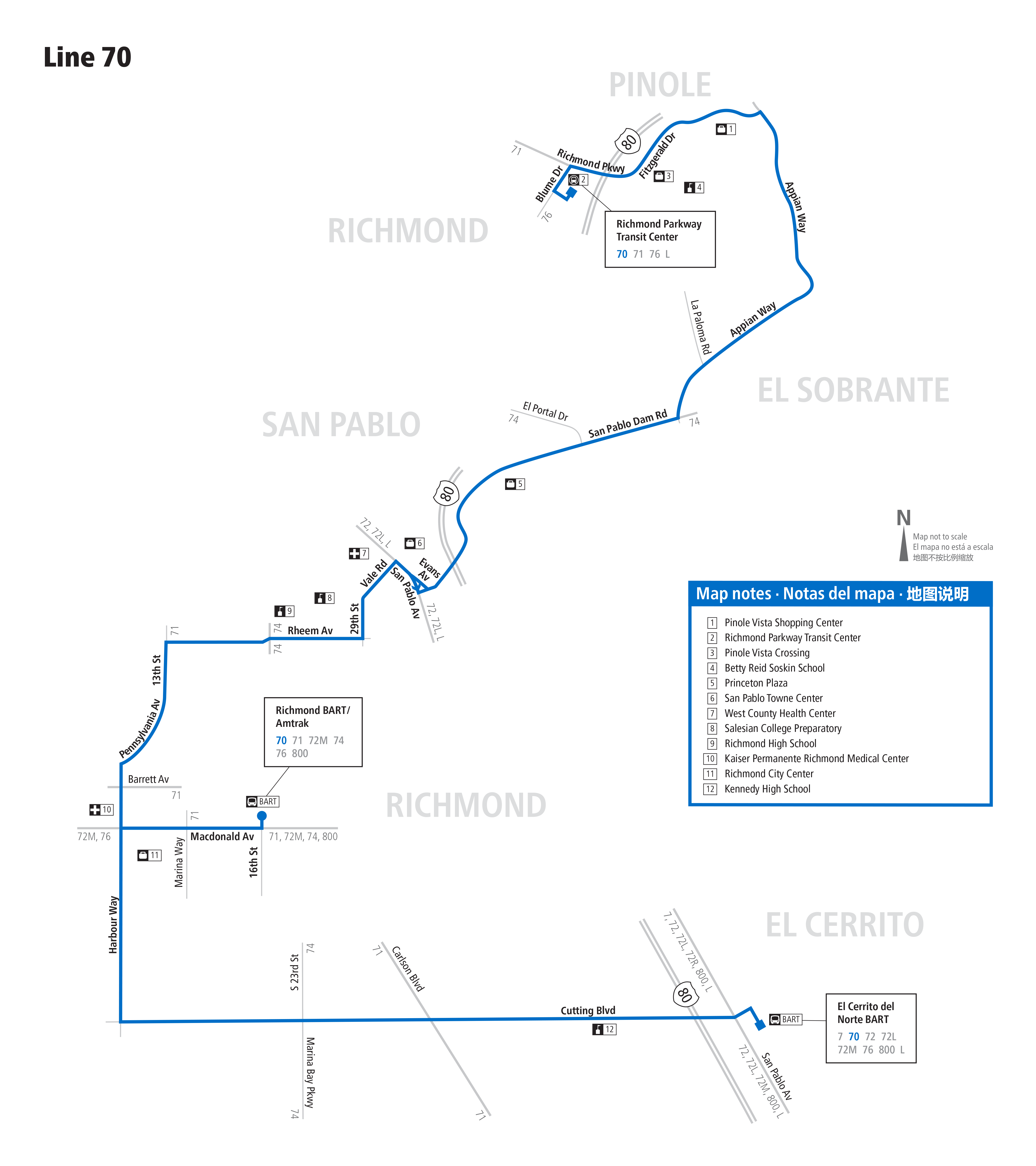 Route 70 map