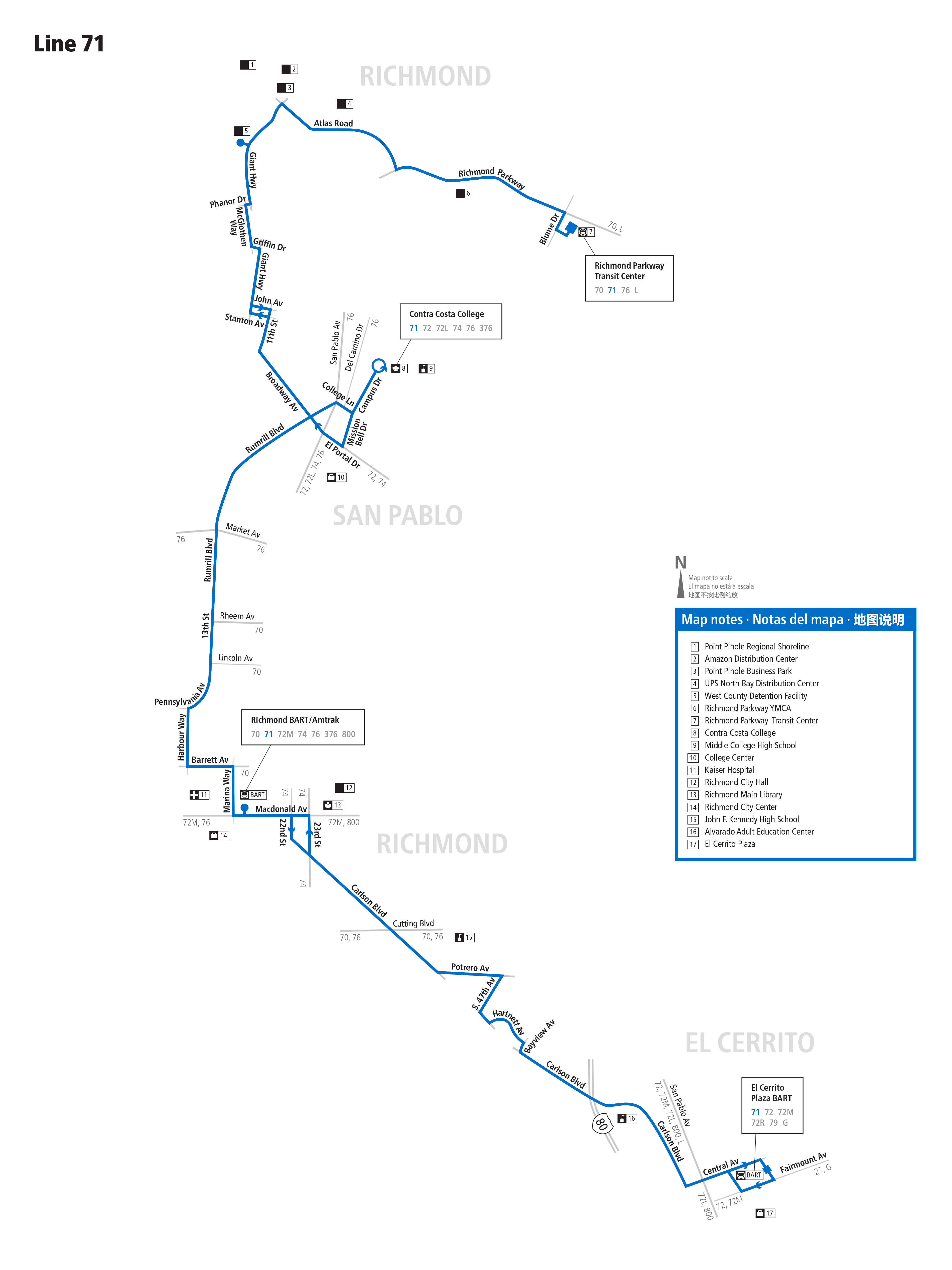 Route 71 map