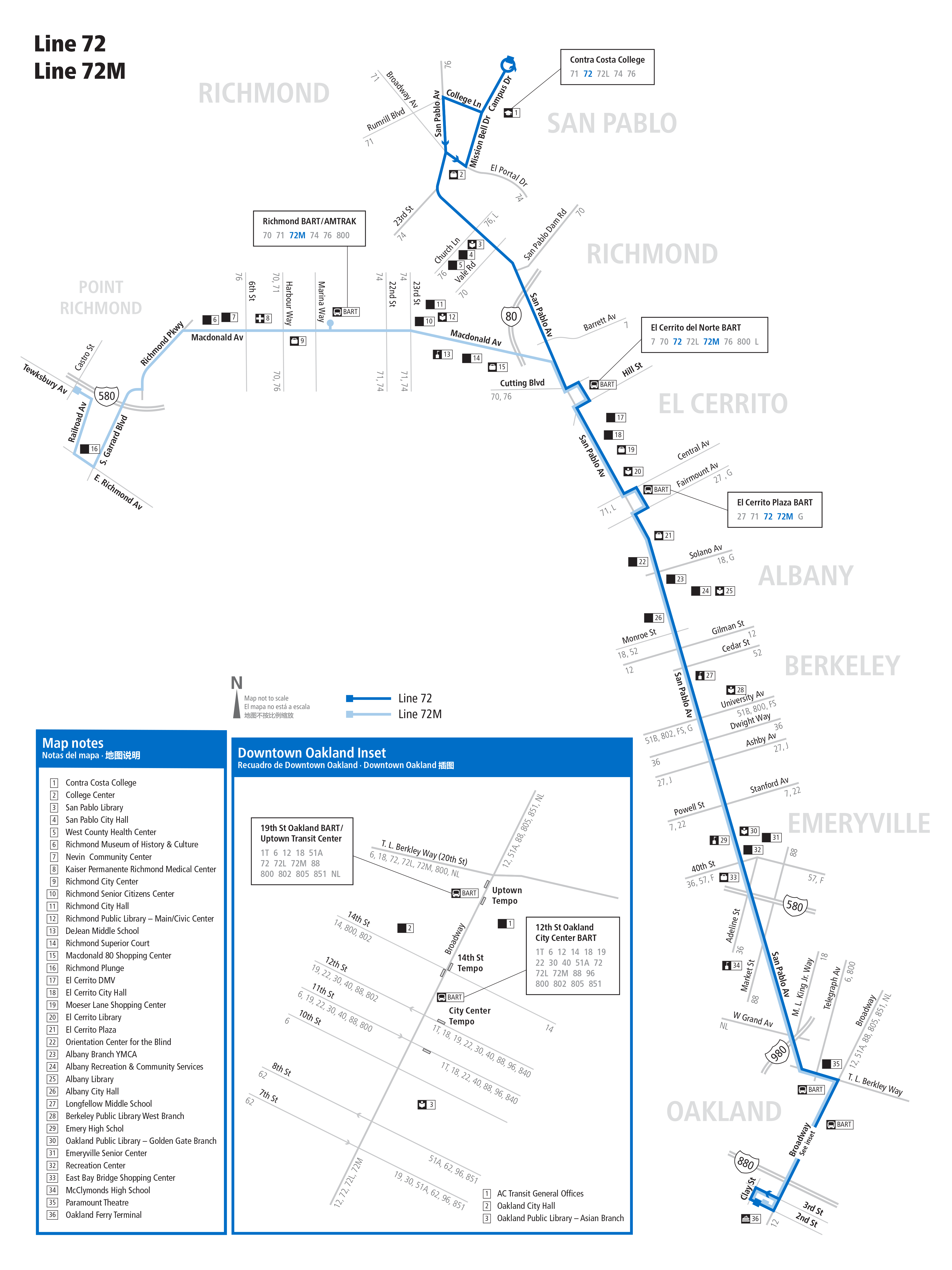 Route 72M map