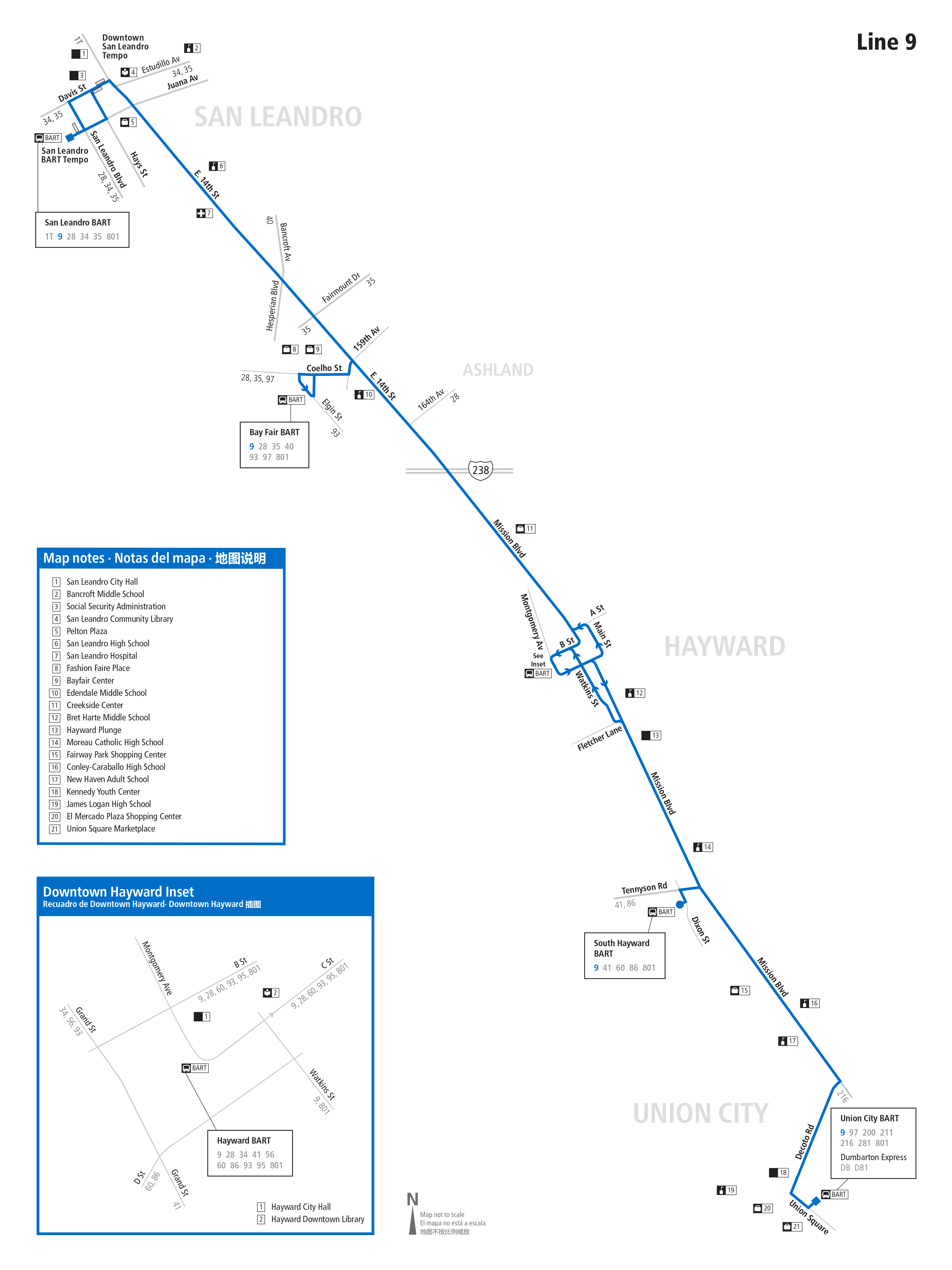 Route 9 map