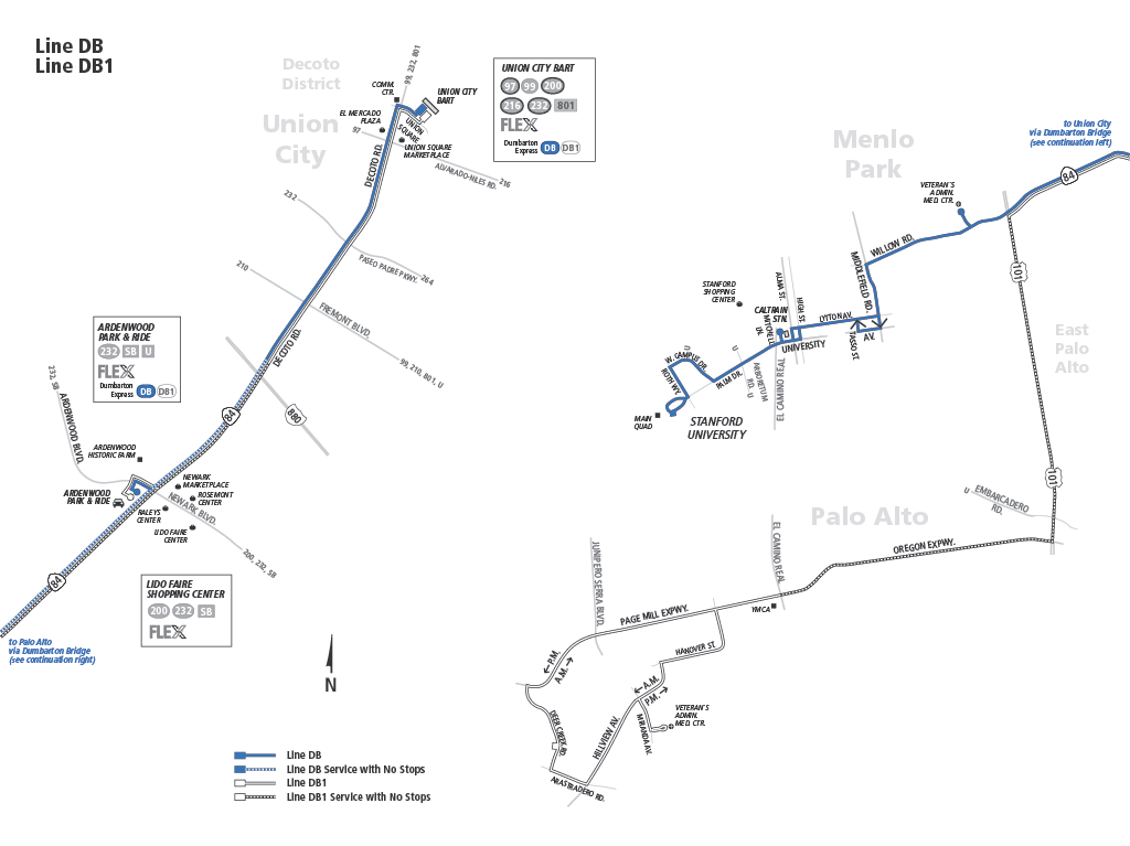 Route DB map