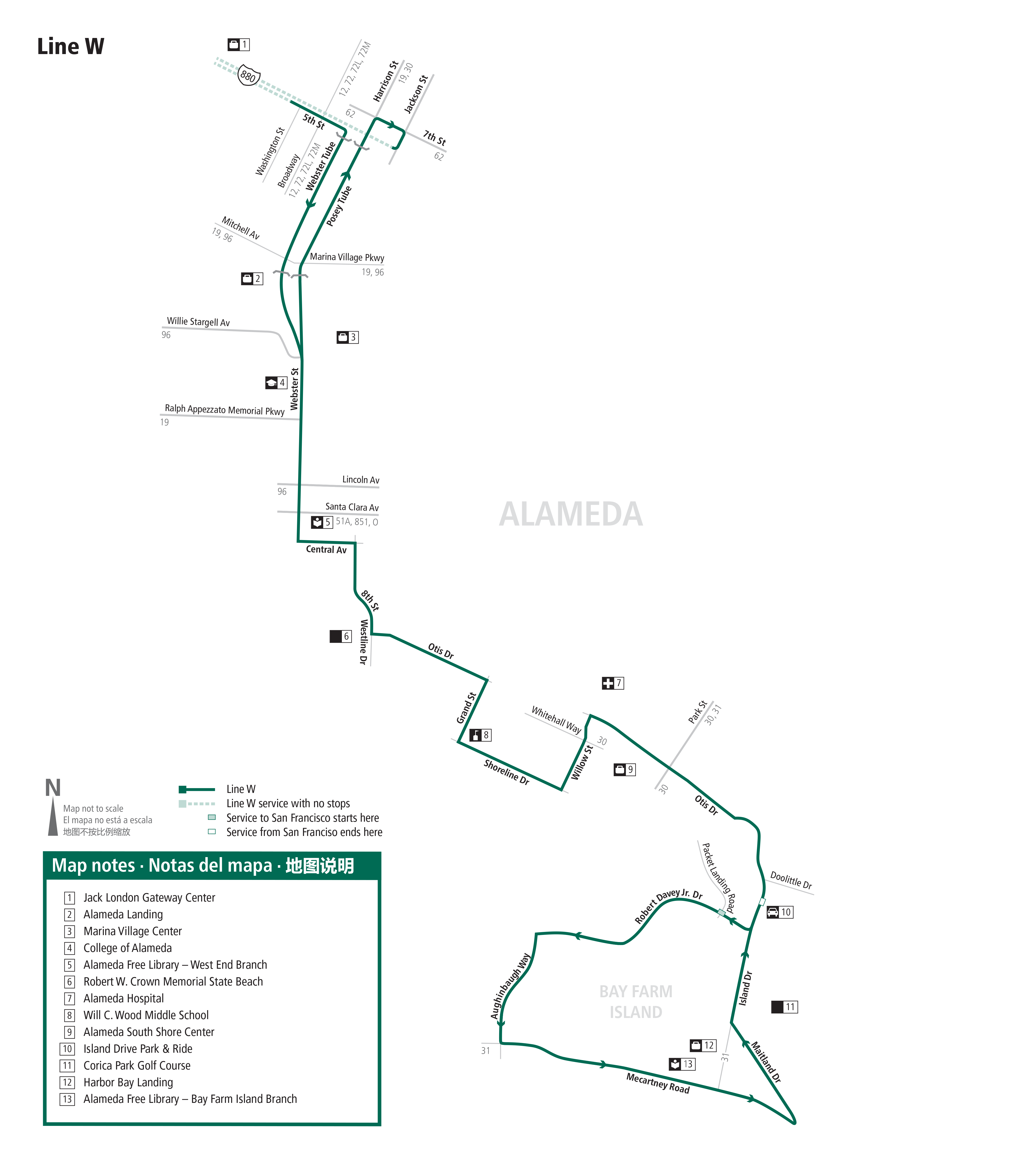 Route W map