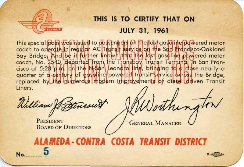 souvenir ticket from 1961