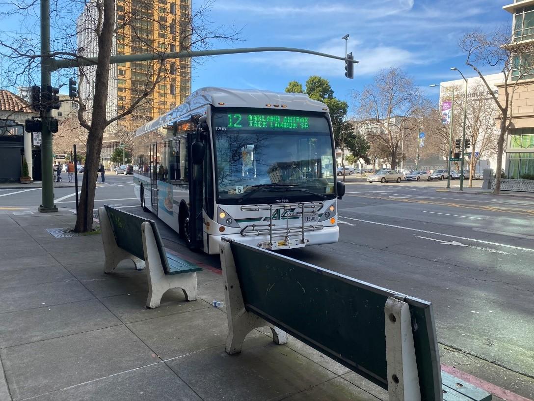 AC Transit Line 12 driving up to curb
