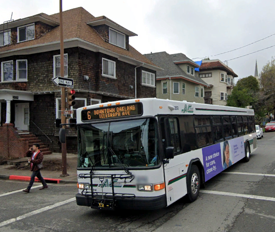 Line 6 bus driving through neighborhood
