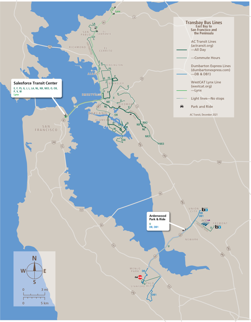 Transbay Map - August 2022