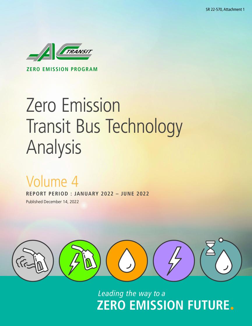 Zero Emission Transit Bus Technology Analysis No. 4