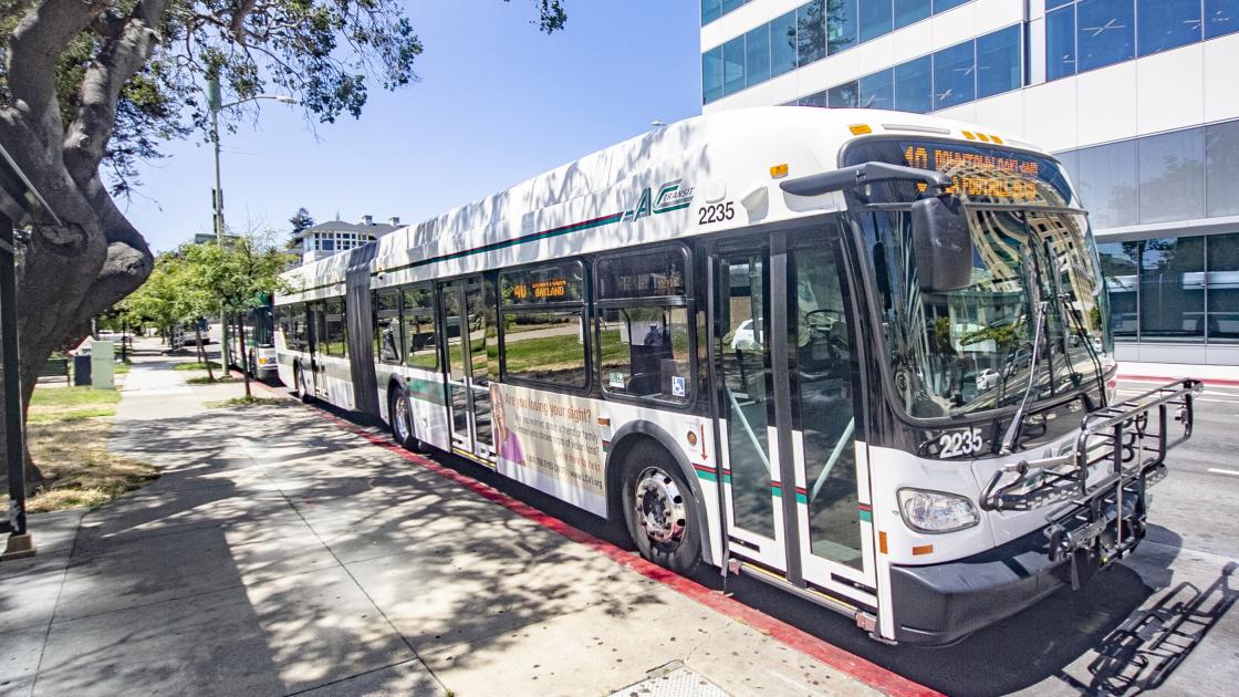 Bus parked at bus stop