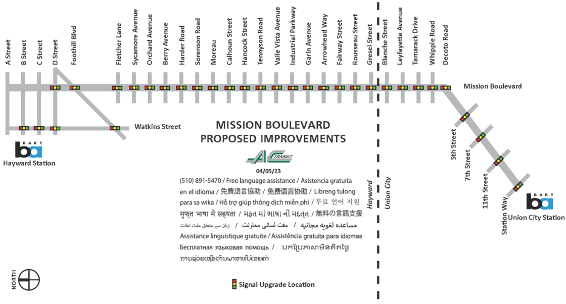 Mission Boulevard Proposed Improvements map