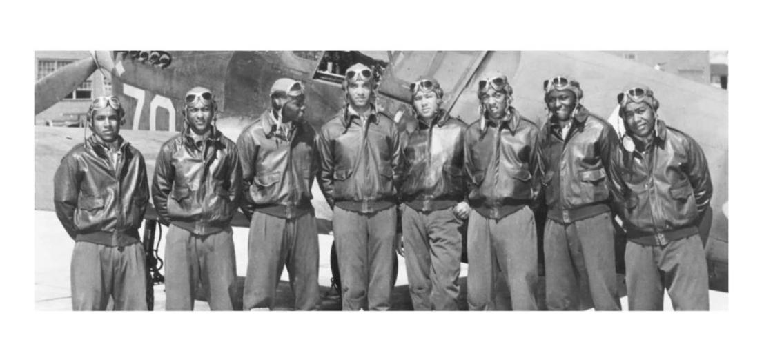 A group photo of African American aviators