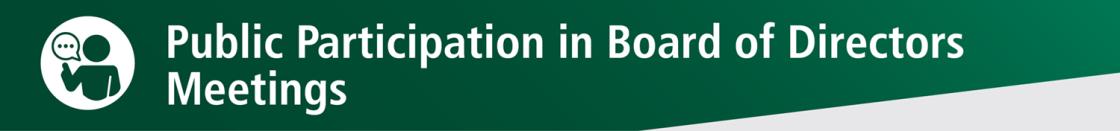 Public Participation in Board of Directors Meeting