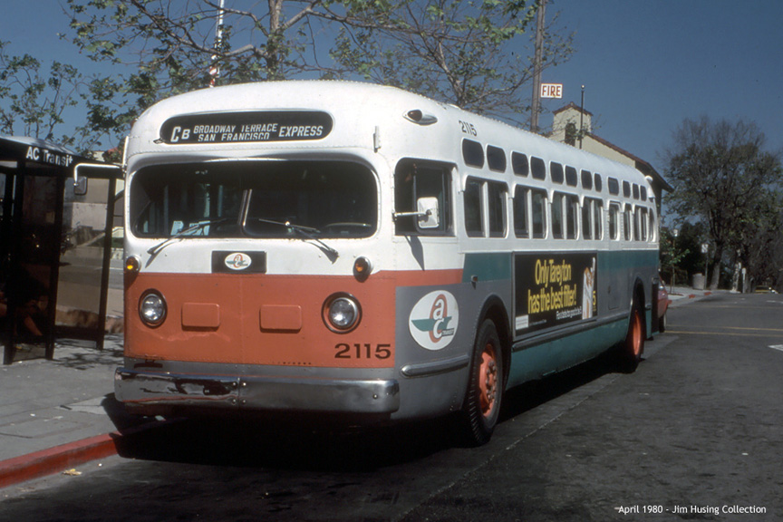 AC Transit bus number 2115 in April 1980.