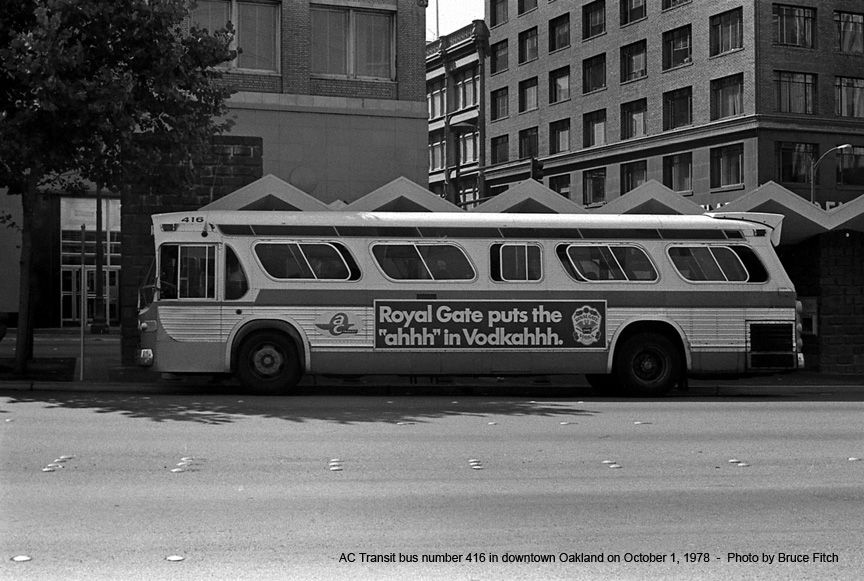 AC Transit bus 416 in downtown Oakland in December 1978.