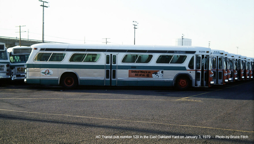 AC Transit bus 528 at East Oakland Yard in January 1979.