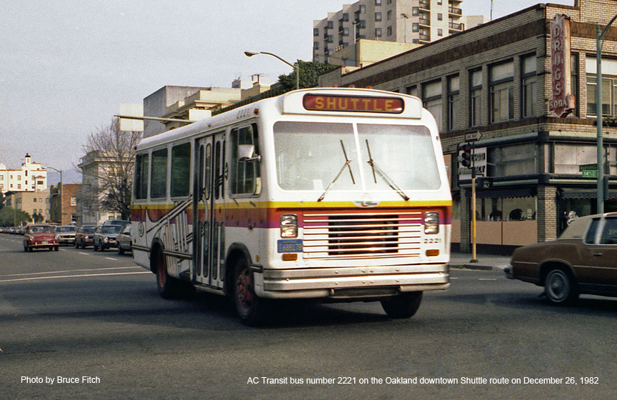 AC Transit bus 2221 in December 1982.