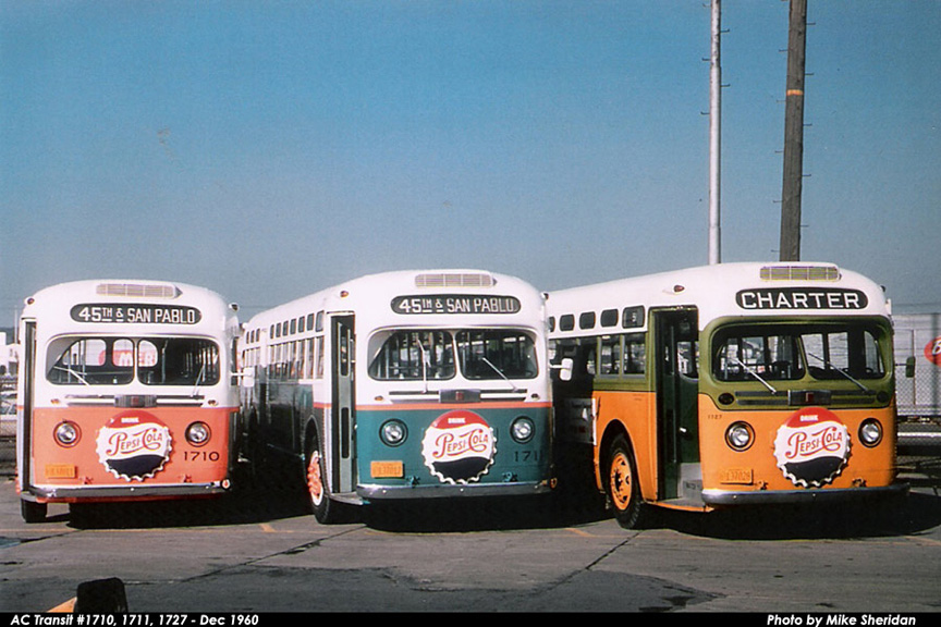 AC Transit buses 1710, 1711 and 1727