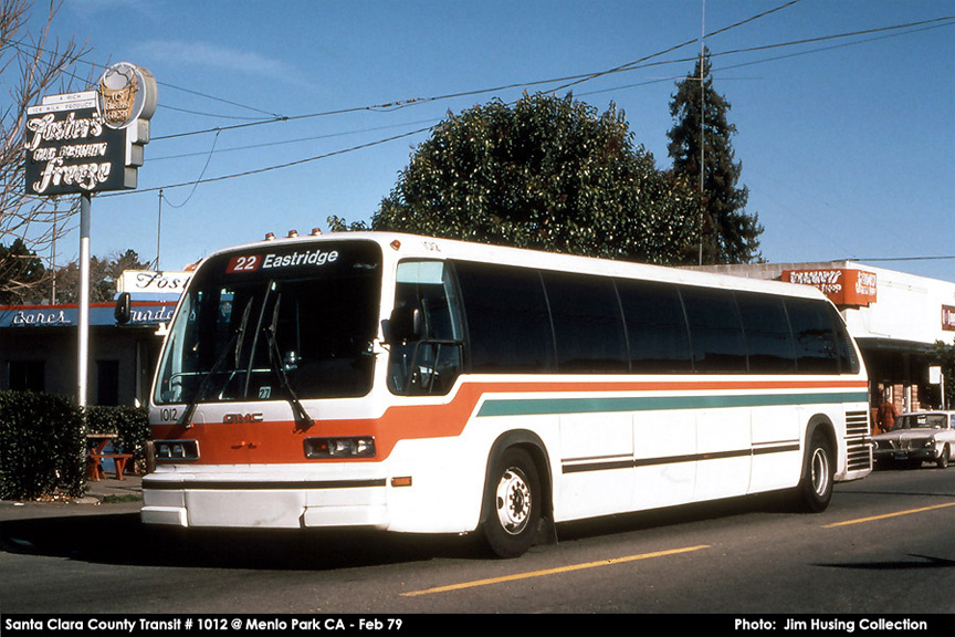 Santa Clara County Transit bus number 1012 still in AC Transit colors