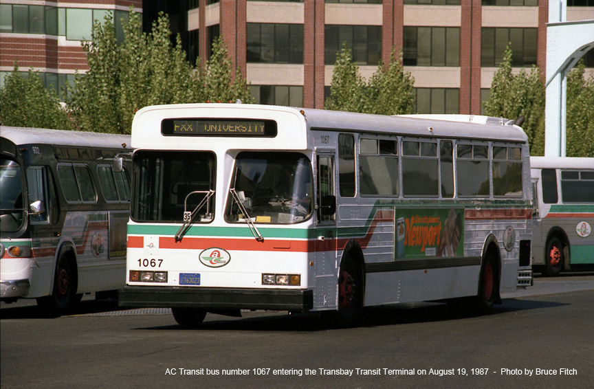 AC Transit bus 1087 at San Francisco Terminal in August 1987