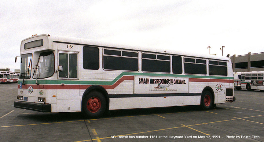 AC Transit bus 1161 in the Hayward Yard on May 11, 1991.