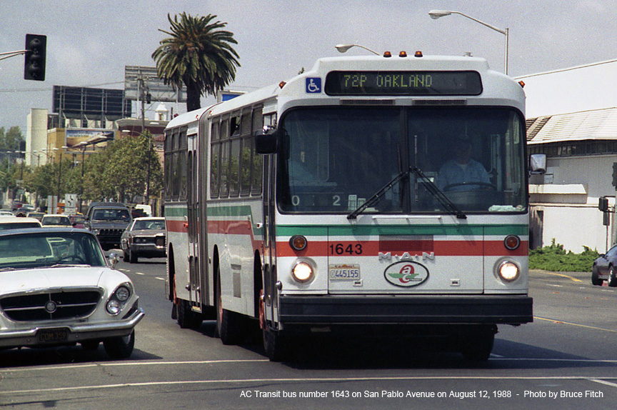 AC Transit bus 1643 in Oakland on August 15, 1988