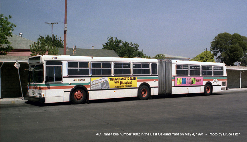 AC Transit bus 1802 at AC Transit's East Oakland Yard on May 4, 1991.