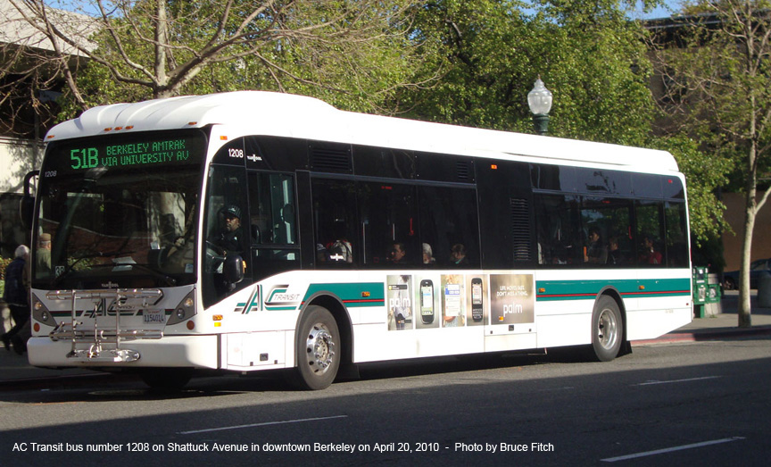 AC Transit bus 1208 in Berkeley on April 20, 2010.